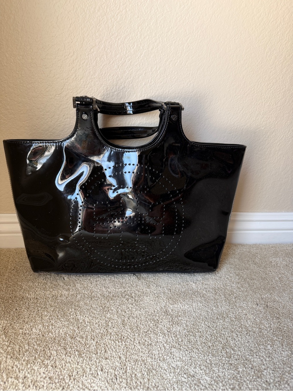 Tory Burch Black Patent Tote